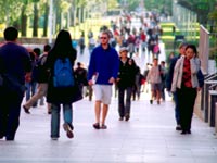 Students walking