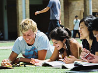 students on campus