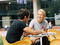 students at cafe