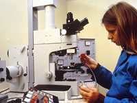 Student with Microscope
